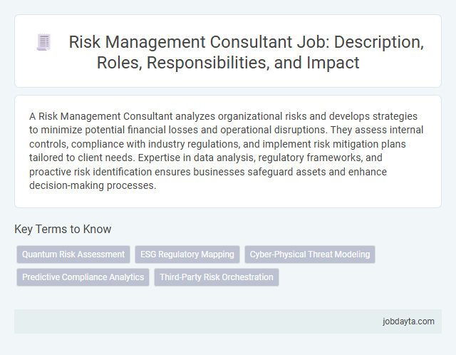 Risk Management Consultant Job: Description, Roles, Responsibilities, and Impact