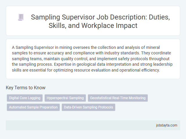 Sampling Supervisor Job Description: Duties, Skills, and Workplace Impact