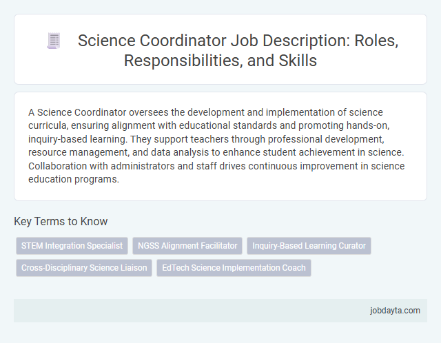 Science Coordinator Job Description: Roles, Responsibilities, and Skills