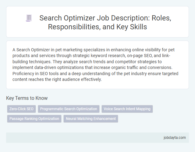 Search Optimizer Job Description: Roles, Responsibilities, and Key Skills