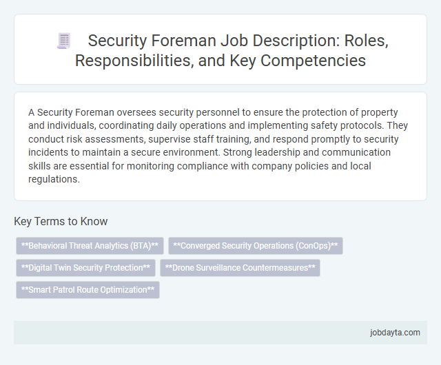 Security Foreman Job Description: Roles, Responsibilities, and Key Competencies