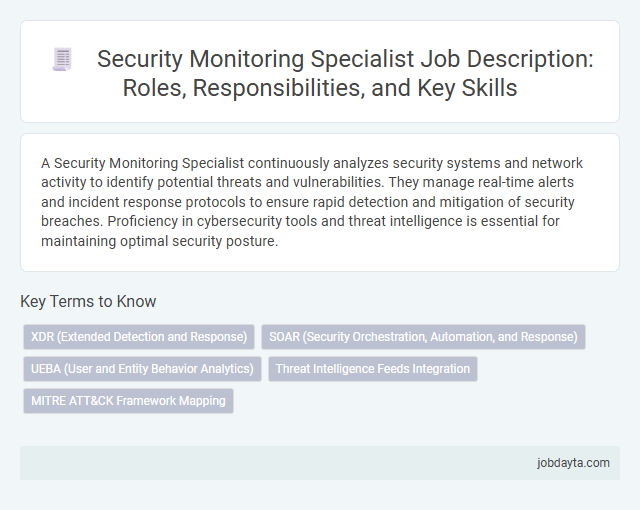 Security Monitoring Specialist Job Description: Roles, Responsibilities, and Key Skills