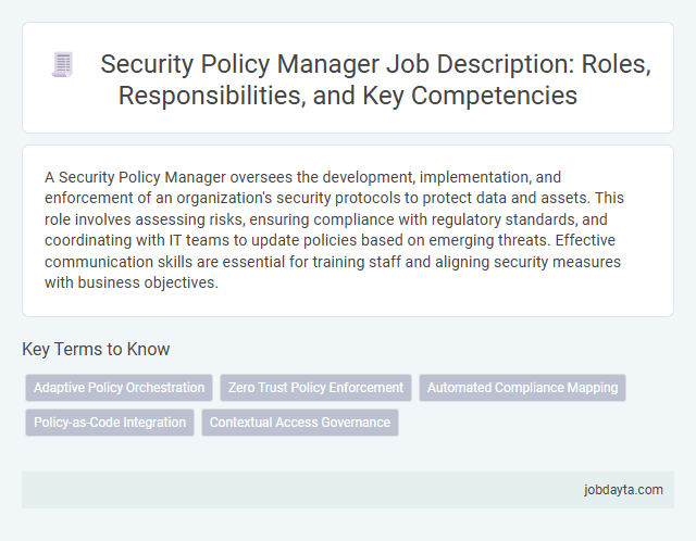 Security Policy Manager Job Description: Roles, Responsibilities, and Key Competencies