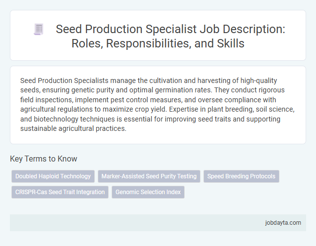 Seed Production Specialist Job Description: Roles, Responsibilities, and Skills