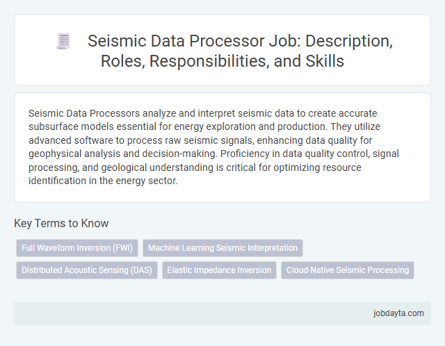 Seismic Data Processor Job: Description, Roles, Responsibilities, and Skills