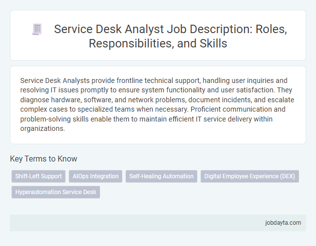 Service Desk Analyst Job Description: Roles, Responsibilities, and Skills