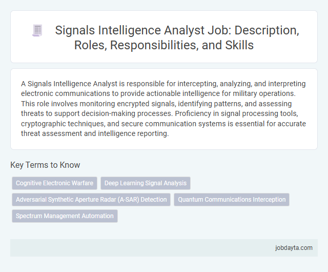 Signals Intelligence Analyst Job: Description, Roles, Responsibilities, and Skills