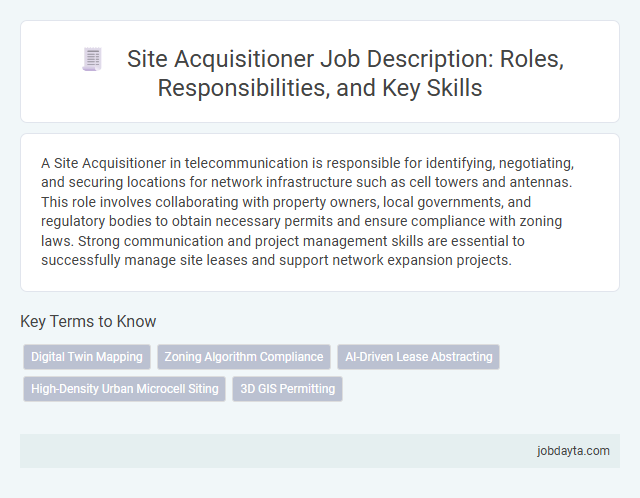 Site Acquisitioner Job Description: Roles, Responsibilities, and Key Skills