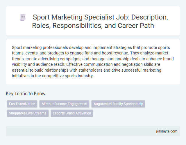 Sport Marketing Specialist Job: Description, Roles, Responsibilities, and Career Path