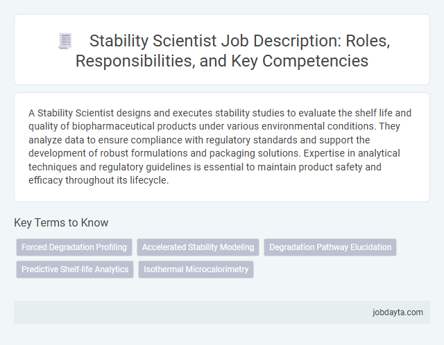 Stability Scientist Job Description: Roles, Responsibilities, and Key Competencies