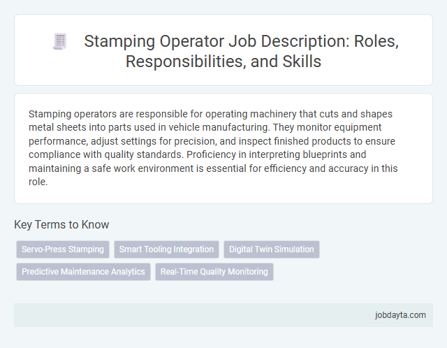 Stamping Operator Job Description: Roles, Responsibilities, and Skills