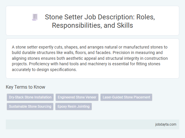 Stone Setter Job Description: Roles, Responsibilities, and Skills