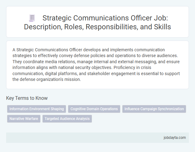 Strategic Communications Officer Job: Description, Roles, Responsibilities, and Skills