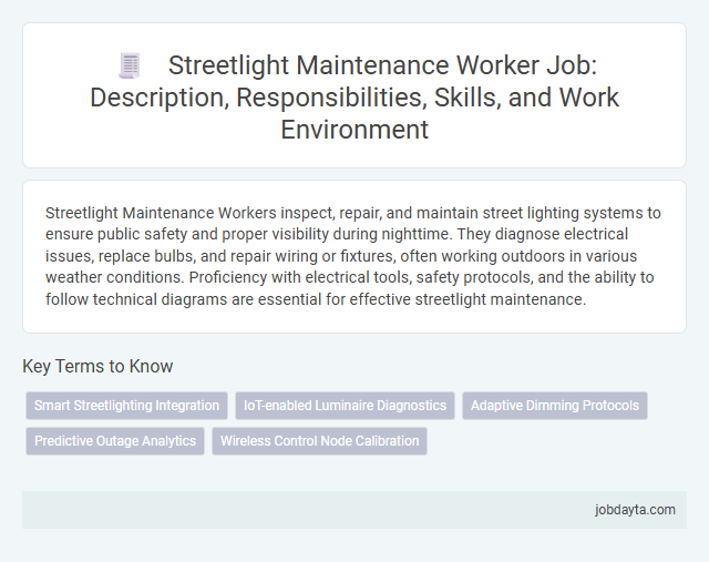 Streetlight Maintenance Worker Job: Description, Responsibilities, Skills, and Work Environment