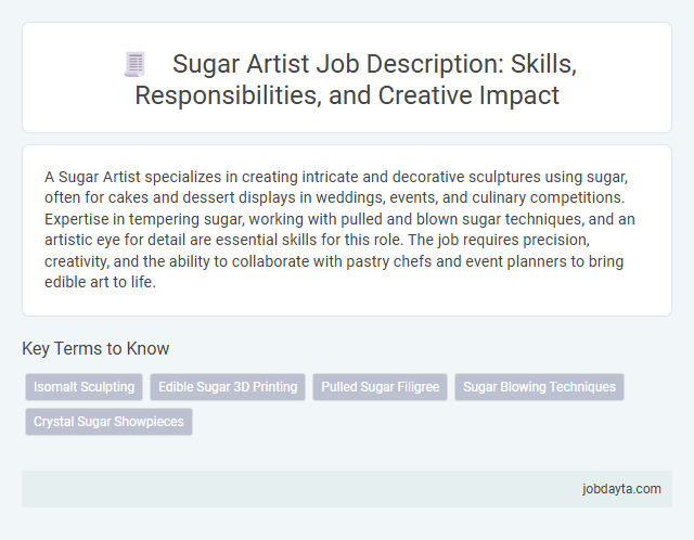 Sugar Artist Job Description: Skills, Responsibilities, and Creative Impact