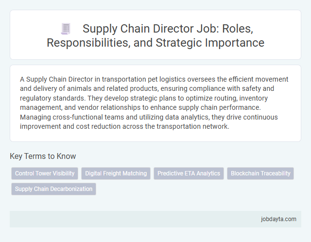 Supply Chain Director Job: Roles, Responsibilities, and Strategic Importance
