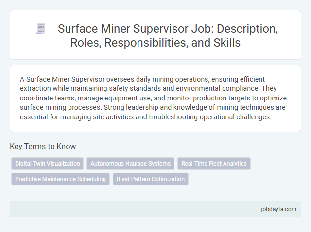 Surface Miner Supervisor Job: Description, Roles, Responsibilities, and Skills
