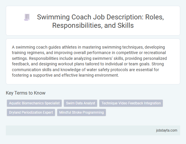 Swimming Coach Job Description: Roles, Responsibilities, and Skills