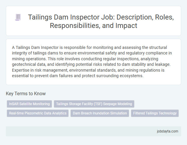 Tailings Dam Inspector Job: Description, Roles, Responsibilities, and Impact