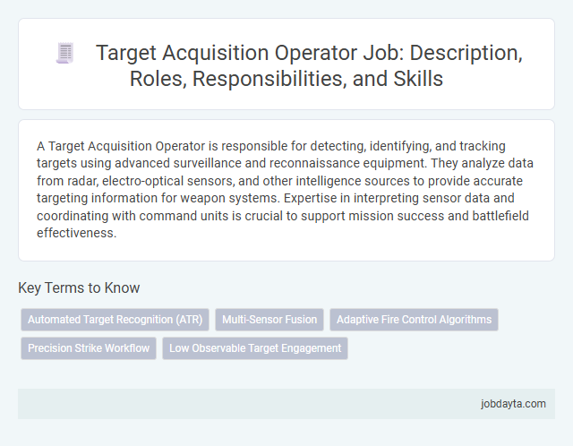 Target Acquisition Operator Job: Description, Roles, Responsibilities, and Skills