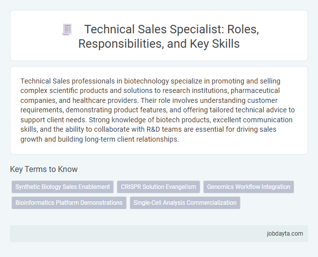 Technical Sales Specialist: Roles, Responsibilities, and Key Skills