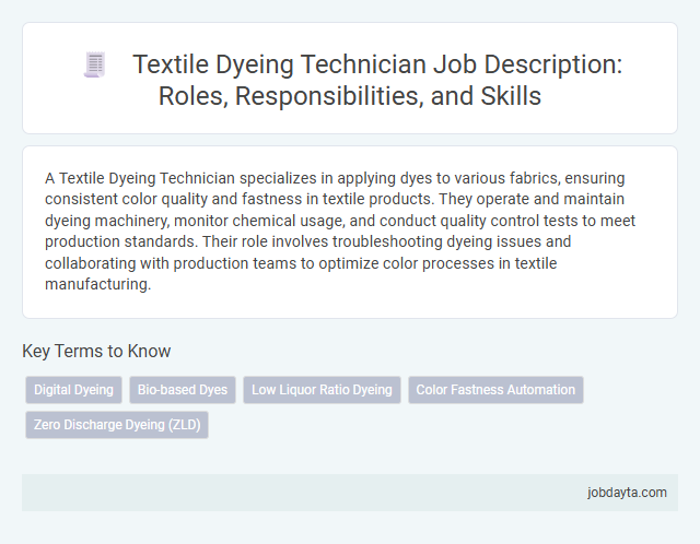 Textile Dyeing Technician Job Description: Roles, Responsibilities, and Skills