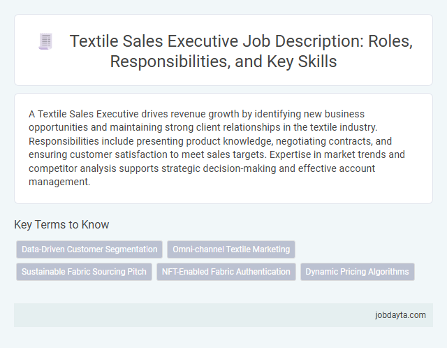 Textile Sales Executive Job Description: Roles, Responsibilities, and Key Skills
