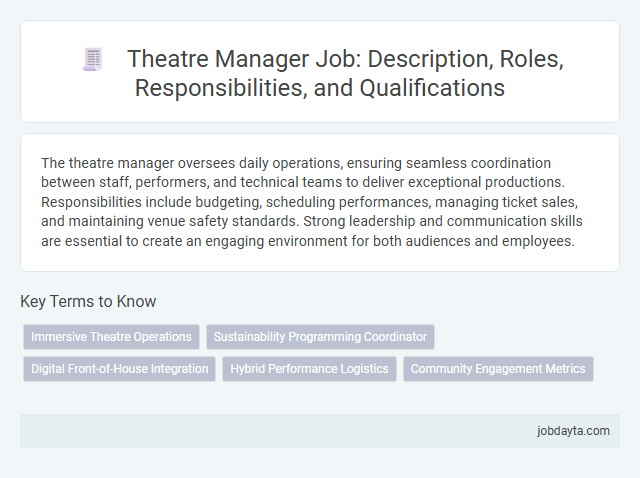 Theatre Manager Job: Description, Roles, Responsibilities, and Qualifications