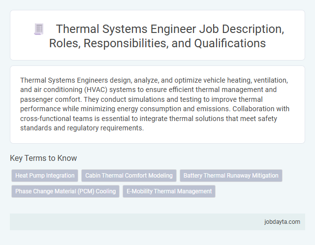Thermal Systems Engineer Job Description, Roles, Responsibilities, and Qualifications