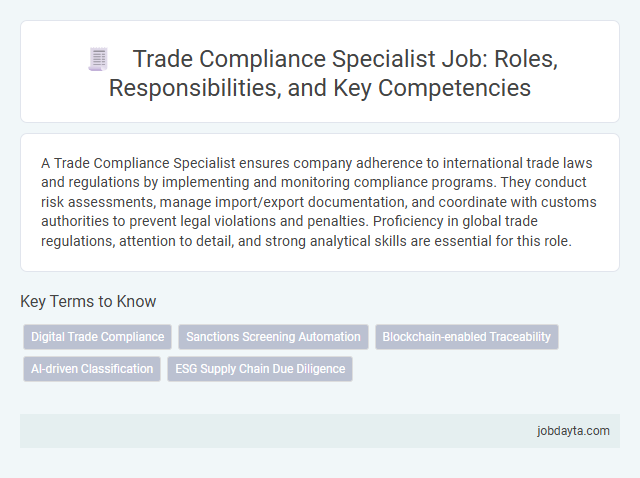 Trade Compliance Specialist Job: Roles, Responsibilities, and Key Competencies