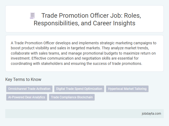 Trade Promotion Officer Job: Roles, Responsibilities, and Career Insights