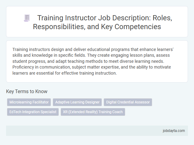 Training Instructor Job Description: Roles, Responsibilities, and Key Competencies