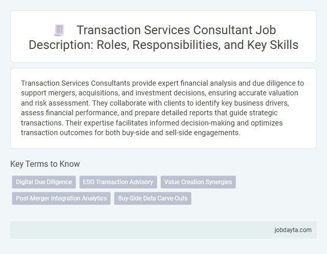 Transaction Services Consultant Job Description: Roles, Responsibilities, and Key Skills