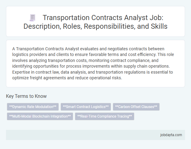 Transportation Contracts Analyst Job: Description, Roles, Responsibilities, and Skills