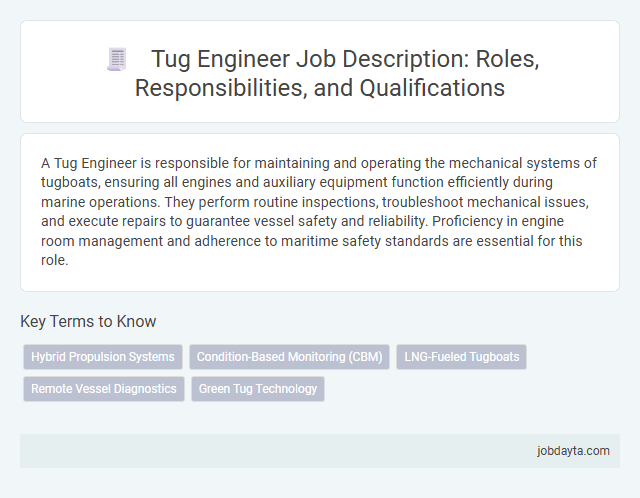 Tug Engineer Job Description: Roles, Responsibilities, and Qualifications