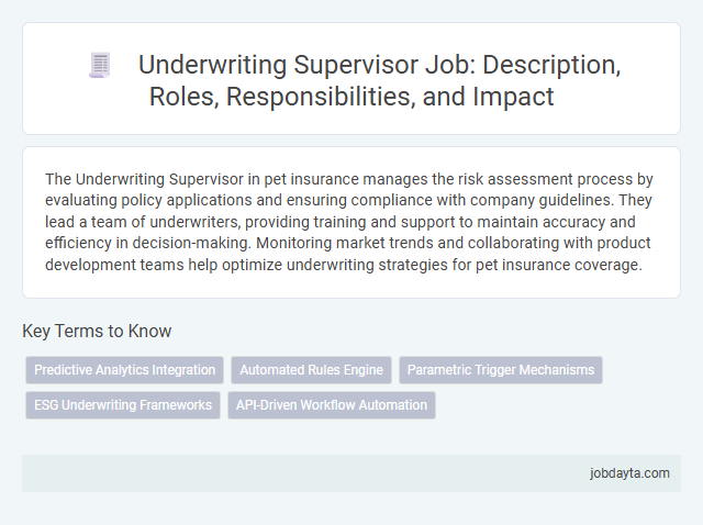 Underwriting Supervisor Job: Description, Roles, Responsibilities, and Impact