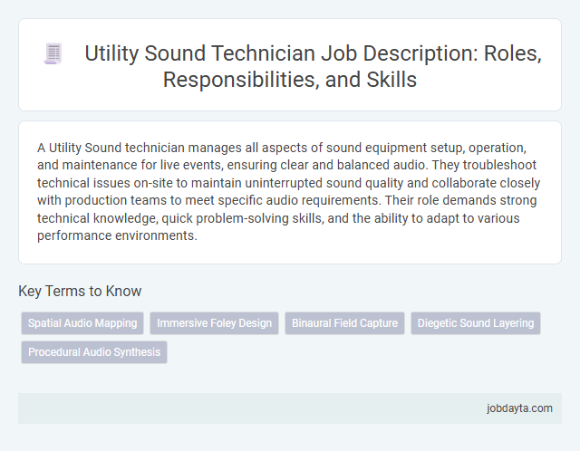 Utility Sound Technician Job Description: Roles, Responsibilities, and Skills