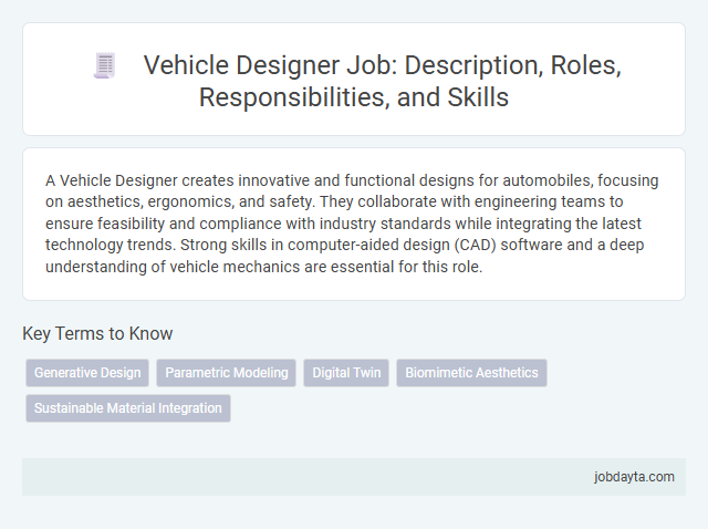 Vehicle Designer Job: Description, Roles, Responsibilities, and Skills