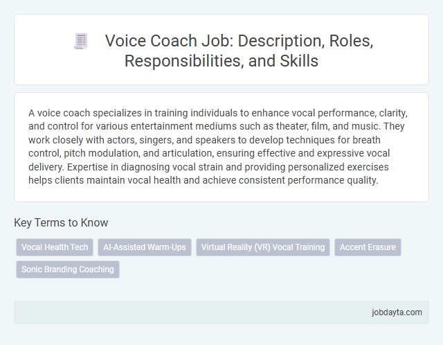 Voice Coach Job: Description, Roles, Responsibilities, and Skills