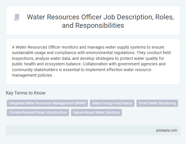 Water Resources Officer Job Description, Roles, and Responsibilities
