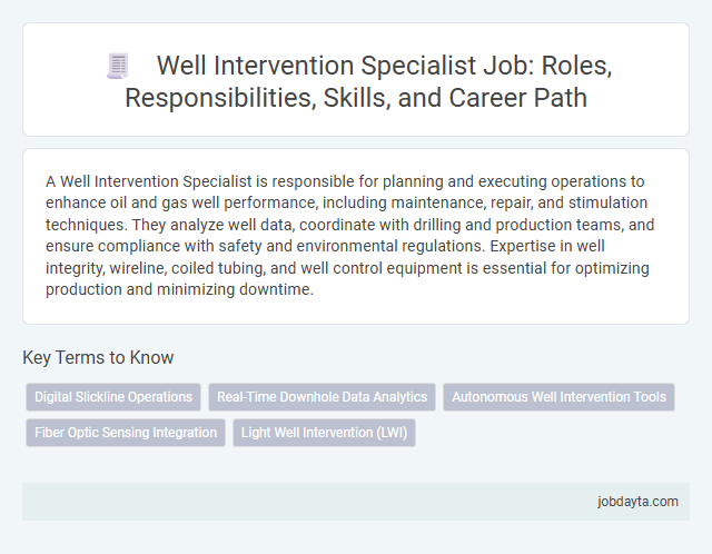 Well Intervention Specialist Job: Roles, Responsibilities, Skills, and Career Path