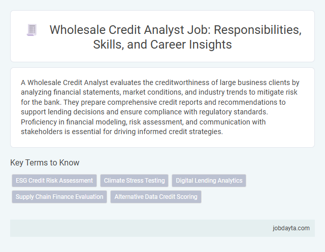 Wholesale Credit Analyst Job: Responsibilities, Skills, and Career Insights