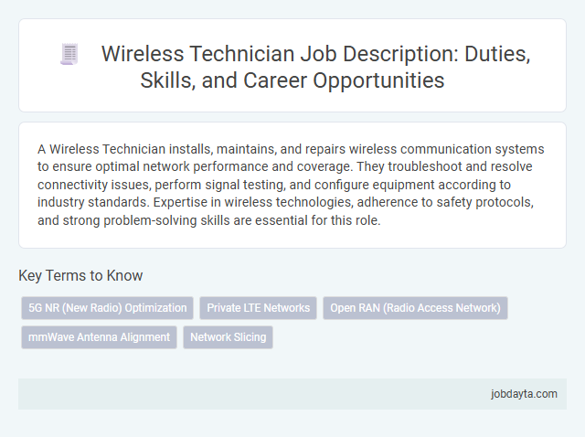 Wireless Technician Job Description: Duties, Skills, and Career Opportunities