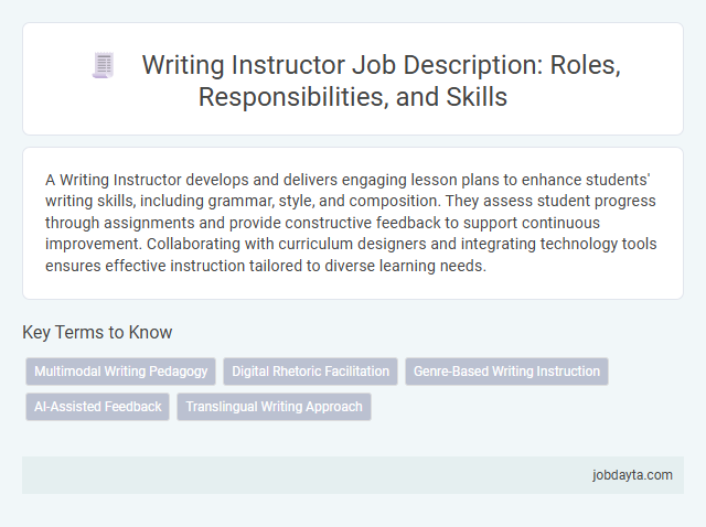Writing Instructor Job Description: Roles, Responsibilities, and Skills