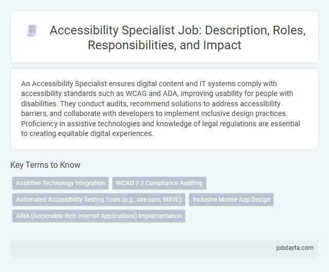 Accessibility Specialist Job: Description, Roles, Responsibilities, and Impact