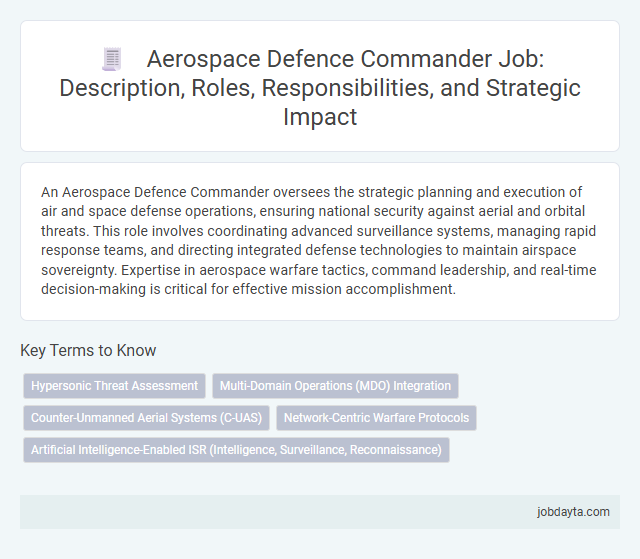 Aerospace Defence Commander Job: Description, Roles, Responsibilities, and Strategic Impact