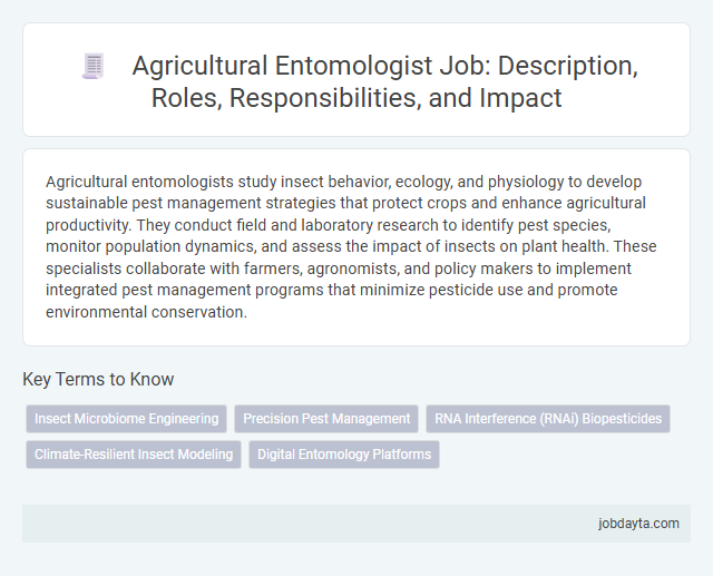 Agricultural Entomologist Job: Description, Roles, Responsibilities, and Impact