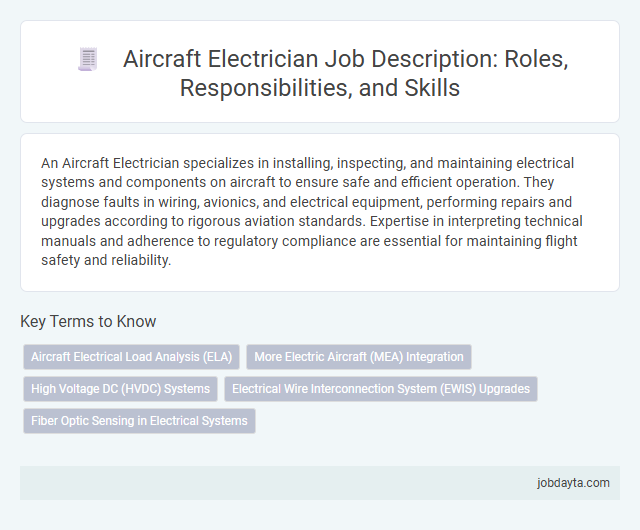 Aircraft Electrician Job Description: Roles, Responsibilities, and Skills