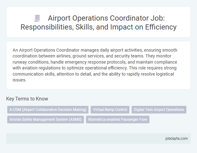 Airport Operations Coordinator Job: Responsibilities, Skills, and Impact on Efficiency