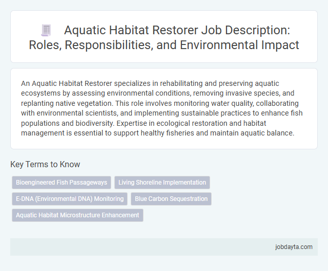 Aquatic Habitat Restorer Job Description: Roles, Responsibilities, and Environmental Impact